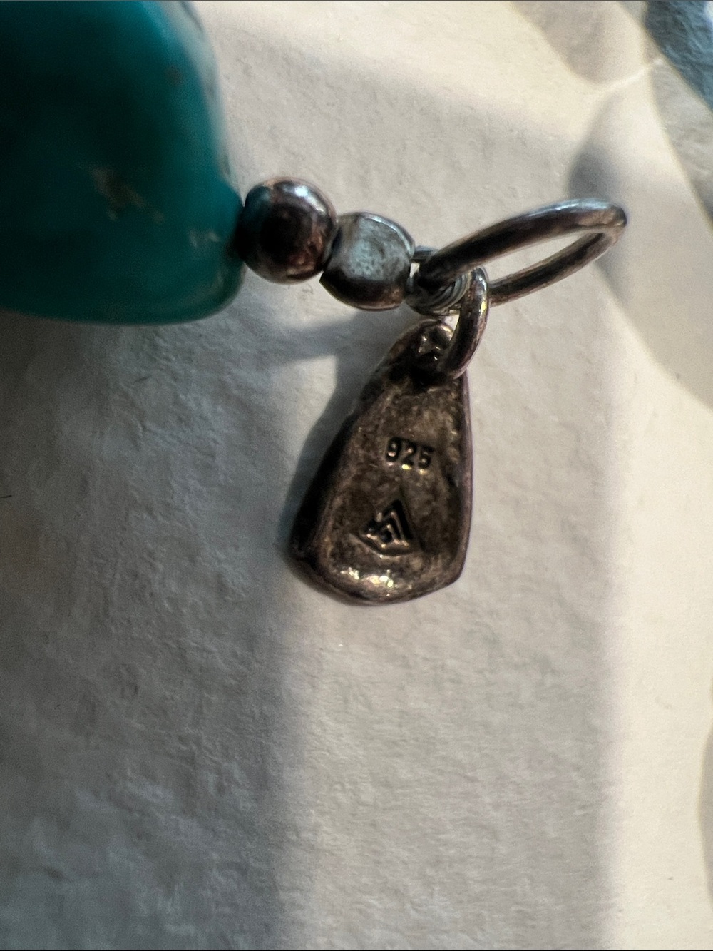 Silpada Sterling Silver Turquoise Stone Bead Necklace - Picture 4 of 5